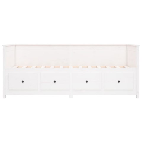 VidaXL Łóżko dzienne bez materaca białe 100x200 cm lite drewno sosnowe