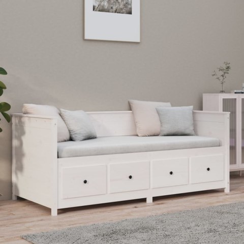 VidaXL Łóżko dzienne bez materaca białe 75x190 cm lite drewno sosnowe