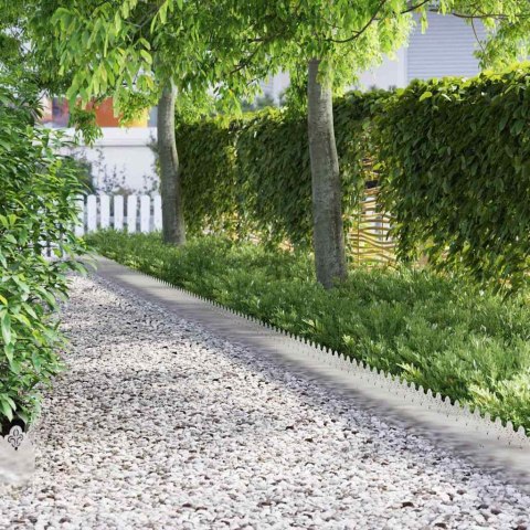 VidaXL Obrzeża trawnikowe 30 pcs Srebrny 103 x 0,05 x 22 cm