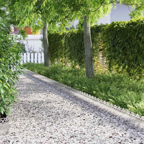 VidaXL Obrzeża trawnikowe 30 pcs Srebrny 103 x 0,05 x 22 cm