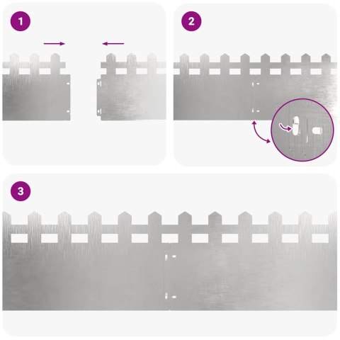 Obrzeża trawnikowe 30 pcs Srebrny 103 x 0,05 x 22 cm