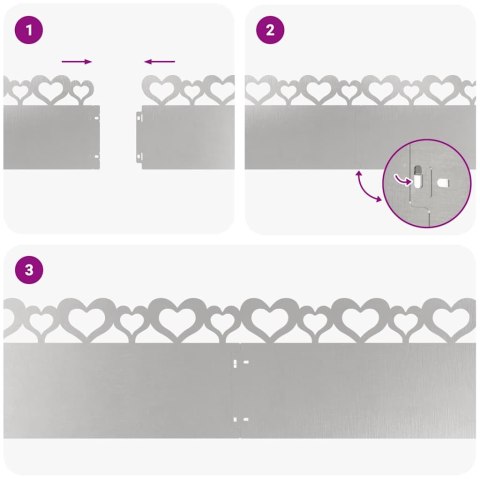 Obrzeża trawnikowe 30 pcs Srebrny 103 x 0,05 x 22 cm