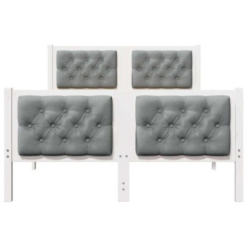 VidaXL Ramka łóżka Jasnoszary 135 x 190 cm Lite drewno sosnowe
