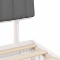 VidaXL Ramka łóżka z tapicerowanym wezgłowiem Jasnoszary 135 x 190 cm