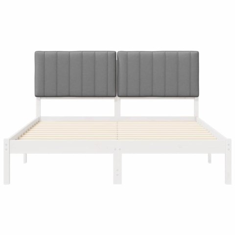 VidaXL Ramka łóżka z tapicerowanym wezgłowiem Jasnoszary 150 x 200 cm