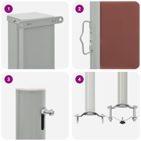 Wysuwana markiza boczna na taras, 60 x 300 cm, brązowa