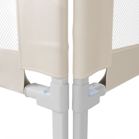 Barierka dziecięca do łóżka 180 cm beżowa z kieszenią Oxford