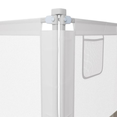 Barierka dziecięca do łóżka 180 cm beżowa z kieszenią Oxford