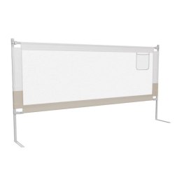 Barierka zabezpieczająca do łóżka 200 cm z kieszenią, beżowa
