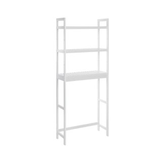Biała bambusowa półka łazienkowa 3-poziomowa, 63x26,1x170 cm