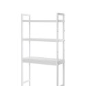 Biała bambusowa półka łazienkowa 3-poziomowa, 63x26,1x170 cm