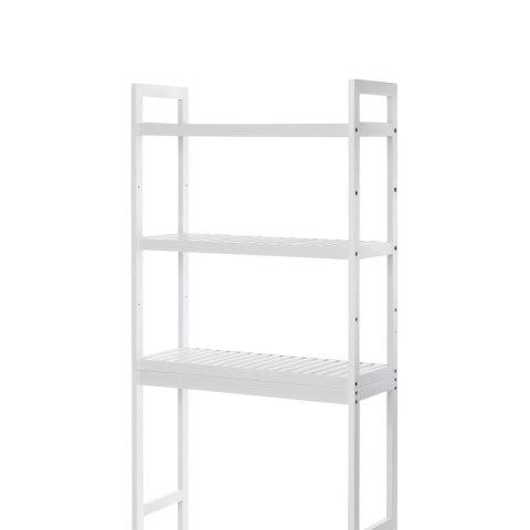 Biała bambusowa półka łazienkowa 3-poziomowa, 63x26,1x170 cm