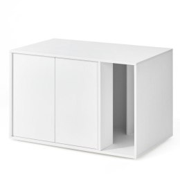 Minimalistyczna szafka na kocią kuwetę biała 80x50x53 cm