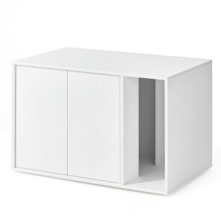 Minimalistyczna szafka na kocią kuwetę biała 80x50x53 cm
