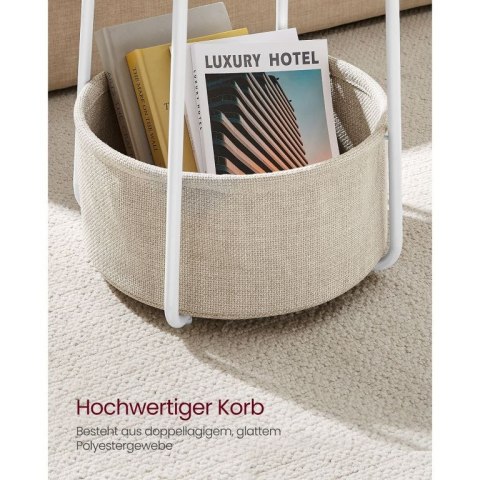 Stolik z koszem na przechowywanie, biały, 45x45x51cm