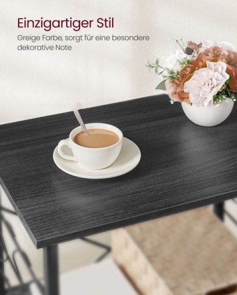 Wózek kuchenny z 3 półkami, czarny dąb, 60x40x84 cm