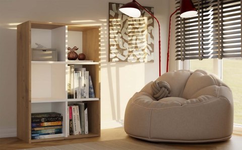 Regał Malax MINI 2X3 DĄB ARTISAN BIEL