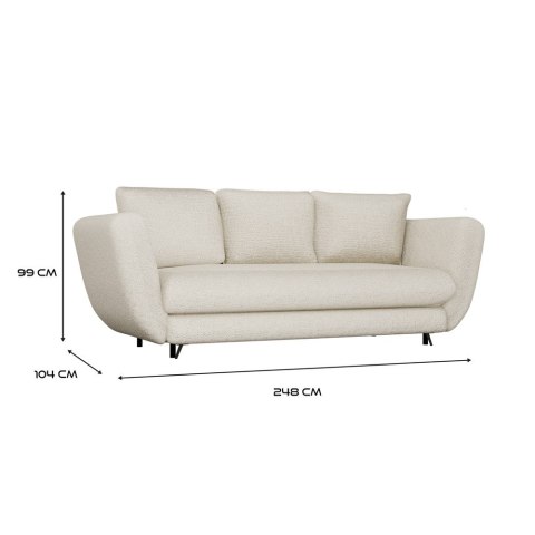 SOFA SARIS BEŻOWY NOGA CZARNA