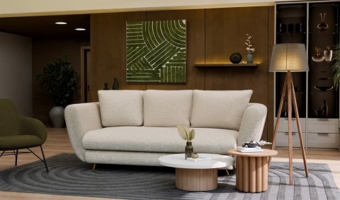 SOFA SARIS BEŻOWY NOGA ZŁOTA