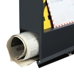 Skrzynka pocztowa stalowa z uchwytem na gazety antracyt