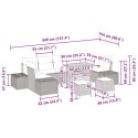 Zestaw Sof na Ogród z poduszką 10 pcs Beżowy i jasnoszary