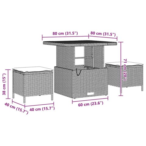 Zestaw Sof na Ogród z poduszką 10 pcs Beżowy Polirattan