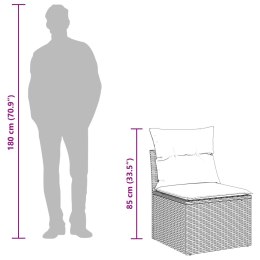 VidaXL Zestaw Sof na Ogród z poduszką 10 pcs Czarny Polirattan