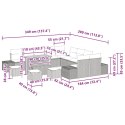 Zestaw Sof na Ogród z poduszką 14 pcs Szary Polirattan