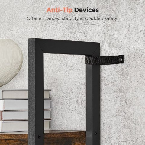 Regał industrialny 14 półek brąz/czarny 158x24x166 cm