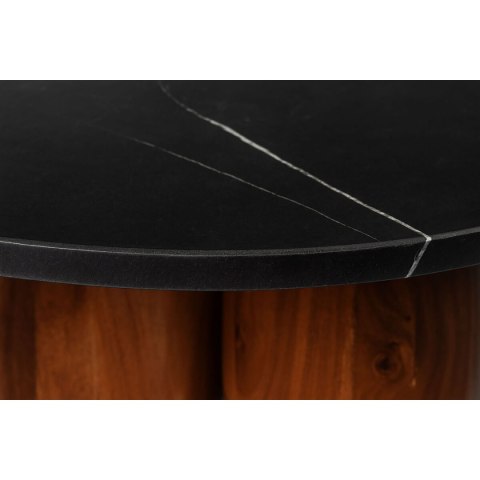 Stoły do Jadalni Home ESPRIT Czarny Naturalny Marmur Drewno akacjowe 106 x 106 x 76 cm