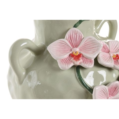 Wazon Home ESPRIT Kolor Zielony Różowy Ceramika Orientalny 21 x 21 x 27 cm