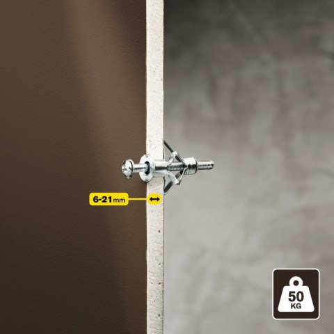 Wtyki i wkręty Rapid 13 x 52 mm M6 x 63 mm Metal Ekspansja 10 Sztuk