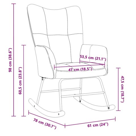 Fotel bujany, brązowy, tapicerowany aksamitem