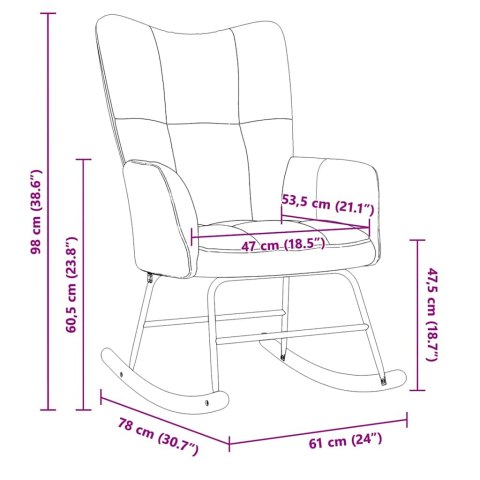 Fotel bujany, czarny, tapicerowany aksamitem