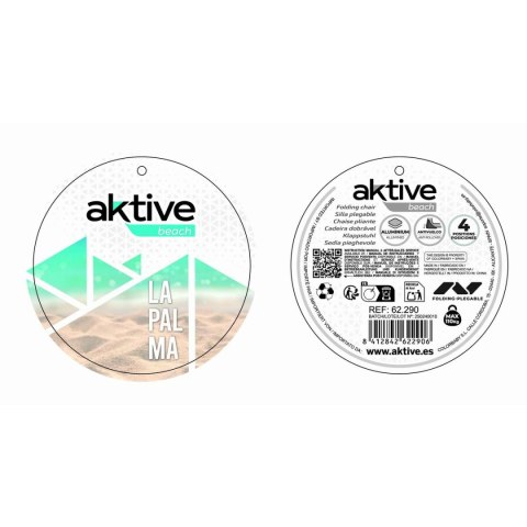 Fotel plażowy Aktive Składany Granatowy 51 x 76 x 45 cm (2 Sztuk)