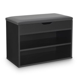 Szafka na buty z tapicerowanym siedziskiem, 60x30 cm, czarna