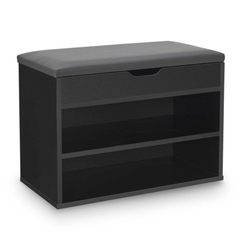 Szafka na buty z tapicerowanym siedziskiem, 60x30 cm, czarna