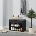 Szafka na buty z tapicerowanym siedziskiem, 60x30 cm, czarna