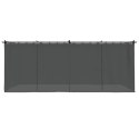 Altana ogrodowa z zasłonami, antracytowa, 6x3 m, stal