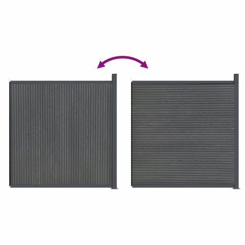 VidaXL Panel ogrodzeniowy, szary, 173x186 cm, WPC