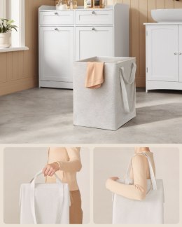 Biała szafka łazienkowa z koszami na pranie i szufladami MDF