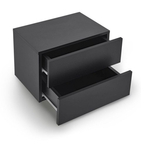 Czarna szafka nocna wisząca 40x29x30 cm, 2 szuflady