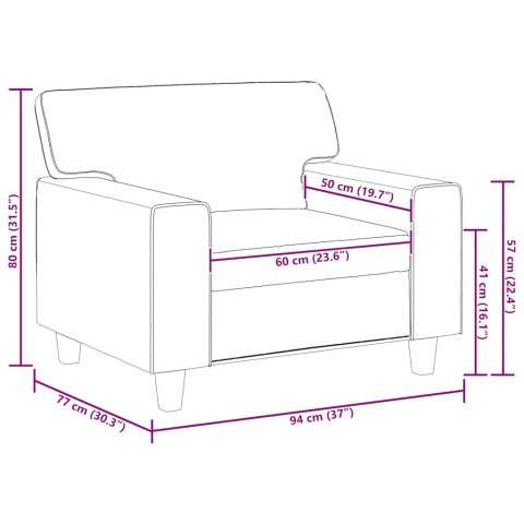 Fotel, kolor cappuccino, 60 cm, obity sztuczną skórą