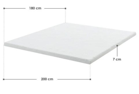 Nakładka na materac 180x200, 7 stref, pianka memory
