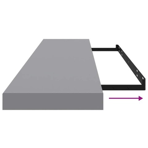 Półki ścienne, 2 szt., szare, 120x23,5x3,8 cm, MDF