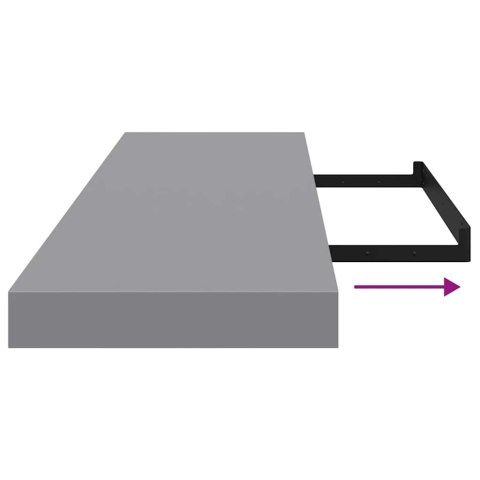 Półki ścienne, 2 szt., szare, 90x23,5x3,8 cm, MDF