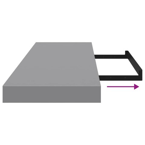 Półki ścienne, 4 szt, szare, 80 x 23,5 x 3,8 cm, MDF