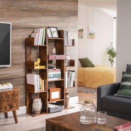 Regał drzewo rustykalny brąz 86x25x140 cm 13 półek