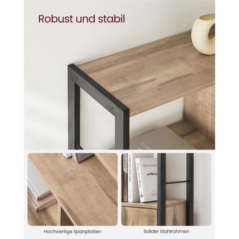 Regał industrialny, dąb/czarny, 4 półki