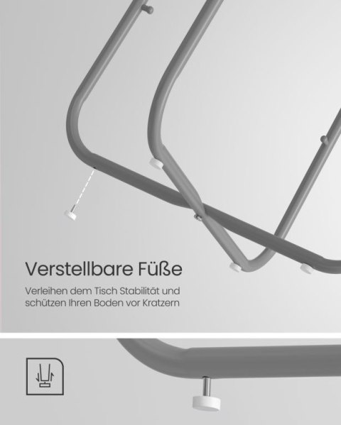 Stolik pomocniczy z koszem, stal i płyta, 45x45x51 cm, szary